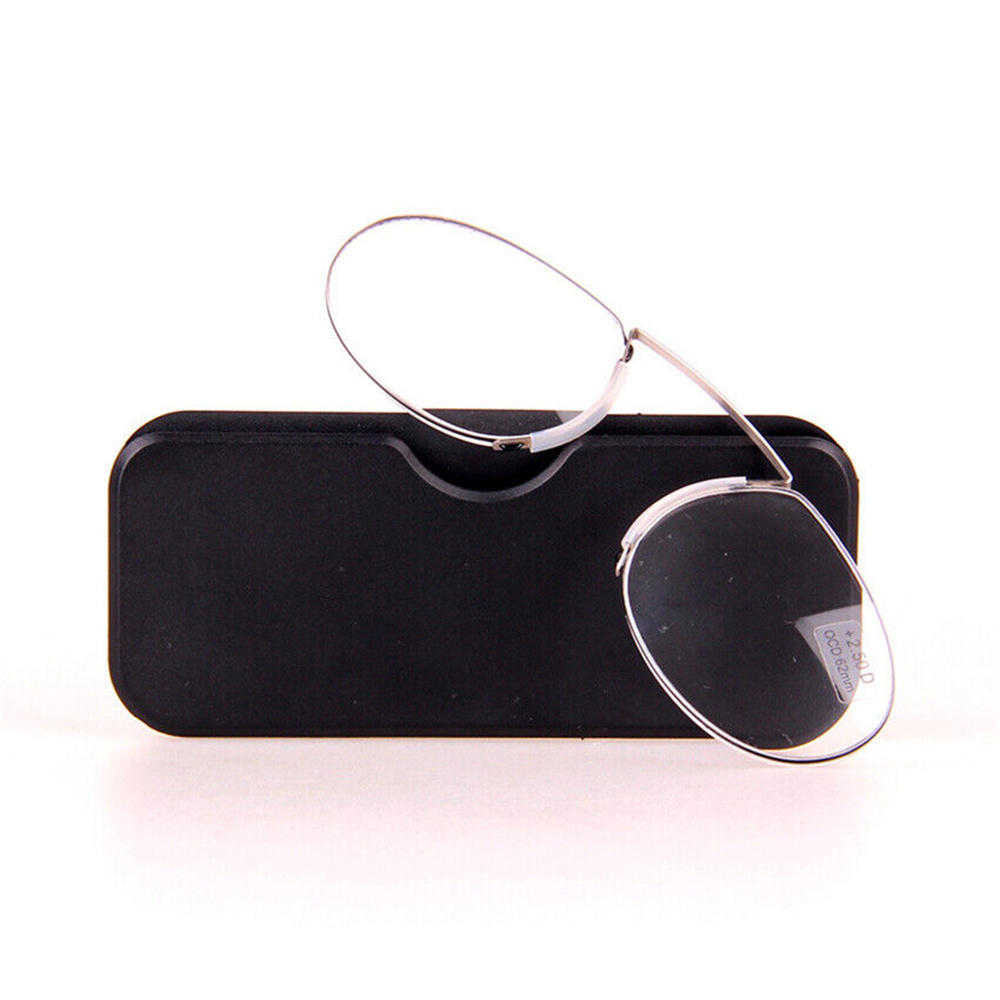 Rimless Nose Clip On Reading Glasses Mini Portable Legless Lazy Glasses Men Women Presbyopic Glasses Magnifying +1.0 - +3.5 - Bonnie Lassio