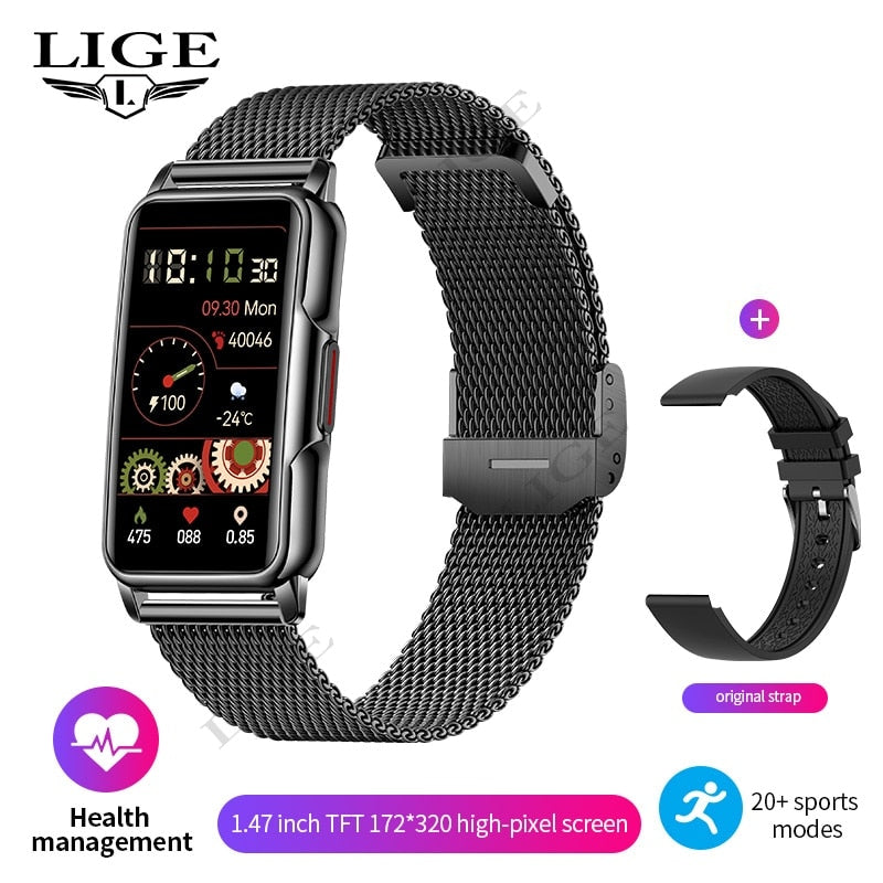 LIGE Womens Smart Fitness Tracker Sports Full Touch Screen Bluetooth Call IP67 Waterproof For Android - Bonnie Lassio