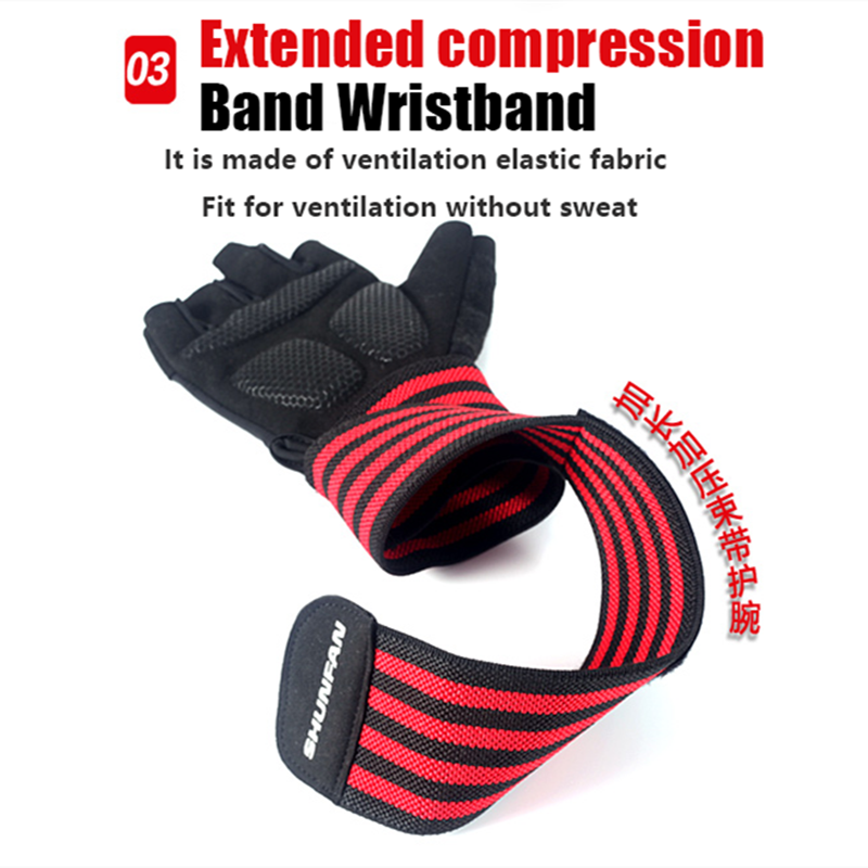 Body Building Gym Training Fitness WeightLifting Red Gloves Wrist Wraps Workout Half Finger For Men &Women - Bonnie Lassio