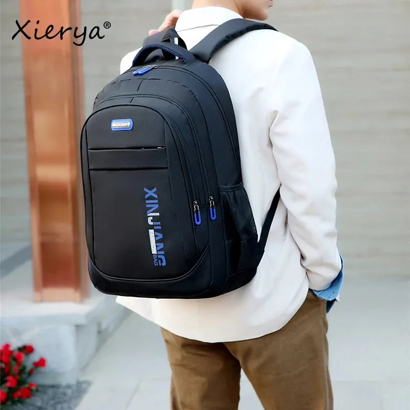 Xierya Casual Men Bag Backpack for Mens Travel Leisure Business Bag Fashion Trend Womens Bags Student Schoolbag Black Backpacks - Bonnie Lassio