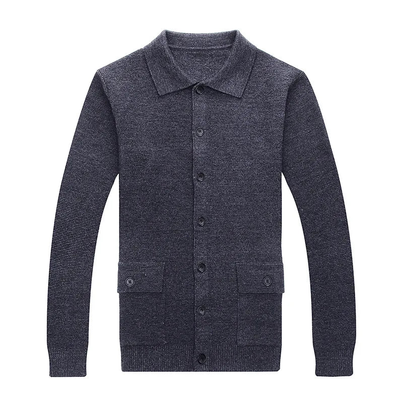 Mens Cardigan Sweater With Collar