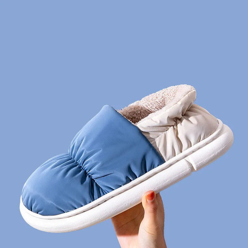 Womens Slippers Warm Plush Cotton Slippers Indoor Non-Slip Thick Sole Furry - Bonnie Lassio