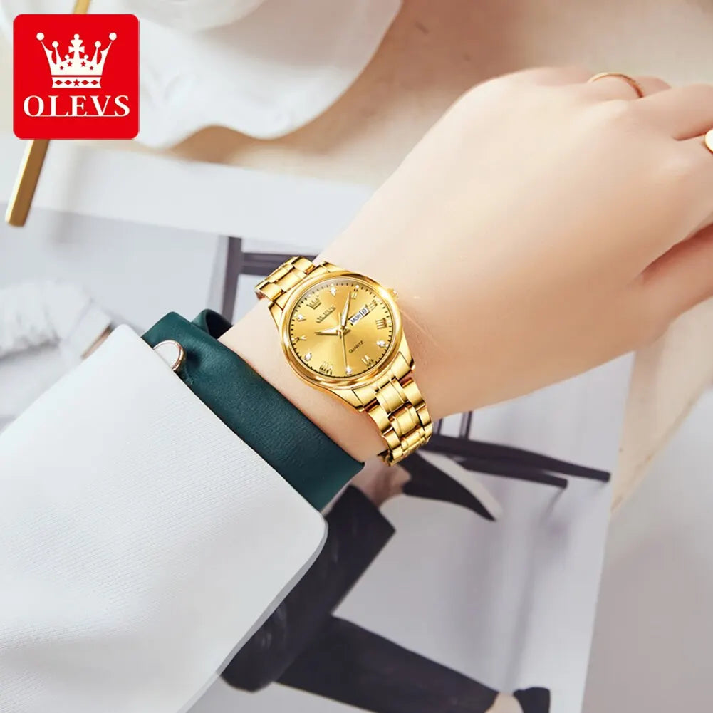 OLEVS Women Wrist Watch Original Watches for Ladies Waterproof Stainless Steel - Bonnie Lassio