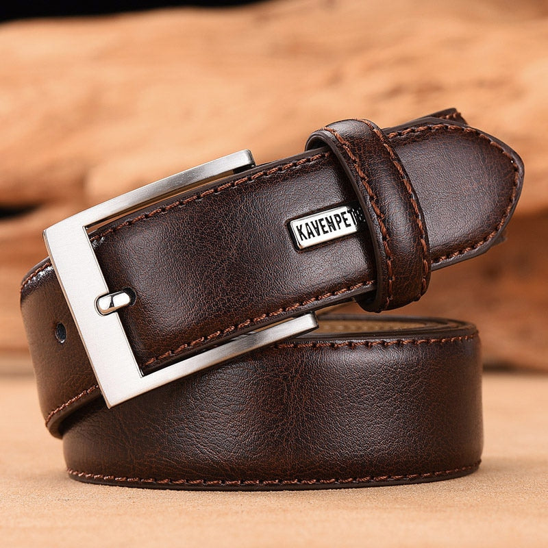 Fashion Men Belts Genuine Leather Luxury Designer Brown Vintage Waist Belt For Jeans Cinturon Cowboy Hombre Dropshipping - Bonnie Lassio