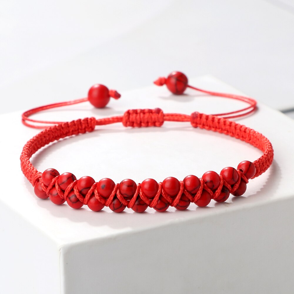 4mm Natural Stone Beads Charm Bracelets Handmade Adjustable Braided Bangles Yoga Meditation - Bonnie Lassio