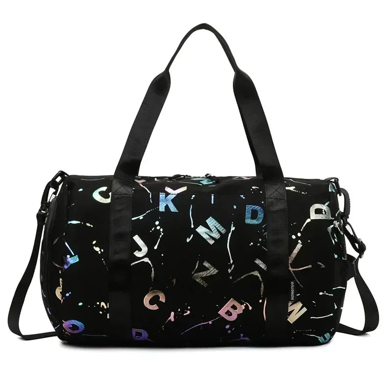 Gym Yoga Sport Dance Bag For Women Graffiti Letters Printing - Bonnie Lassio