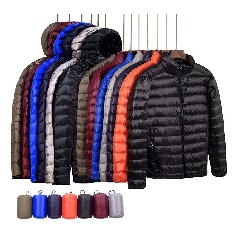 New Brand Autumn Winter Light Down Jacket Men's Fashion Hooded Short Ultra-thin Lightweight Youth Slim Coat Down Jackets 2022 - Bonnie Lassio