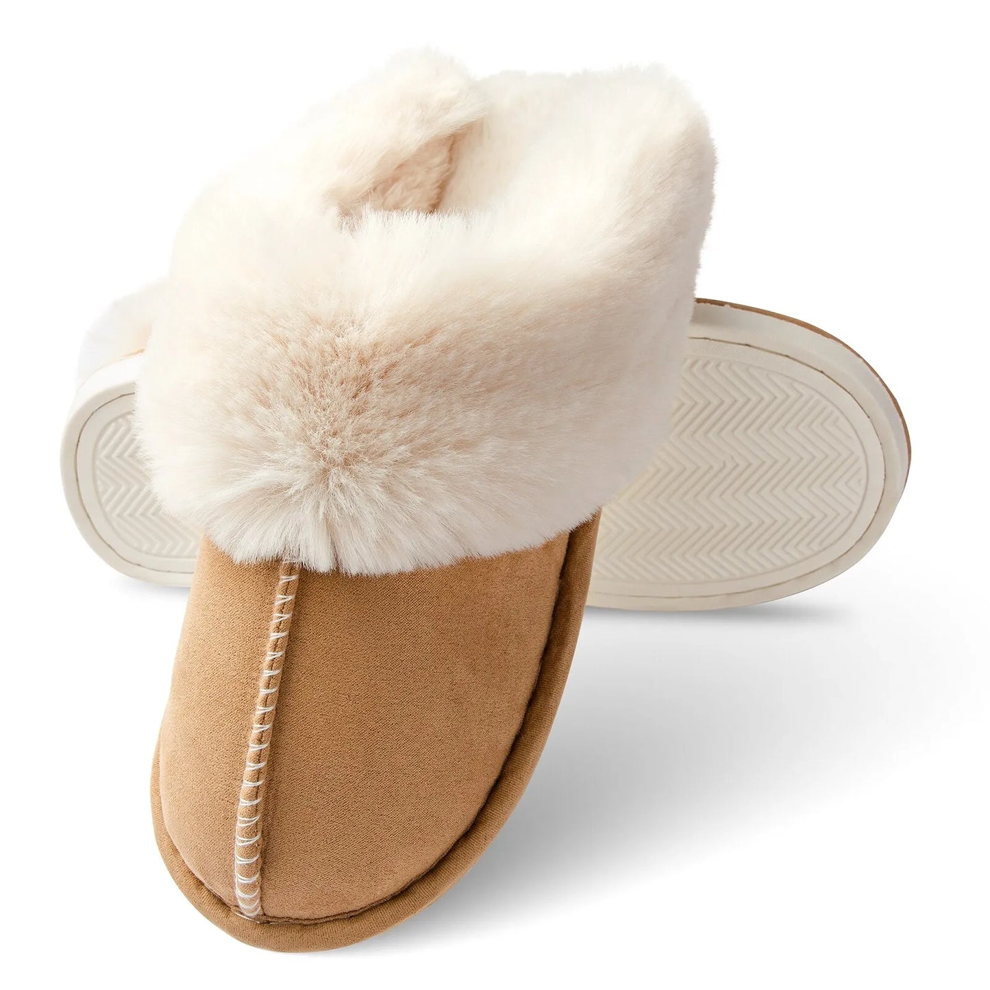 Womens Plush Warm Home Flat Slippers Soft Comfortable Winter Cotton Shoes Indoor Plush Slippers - Bonnie Lassio