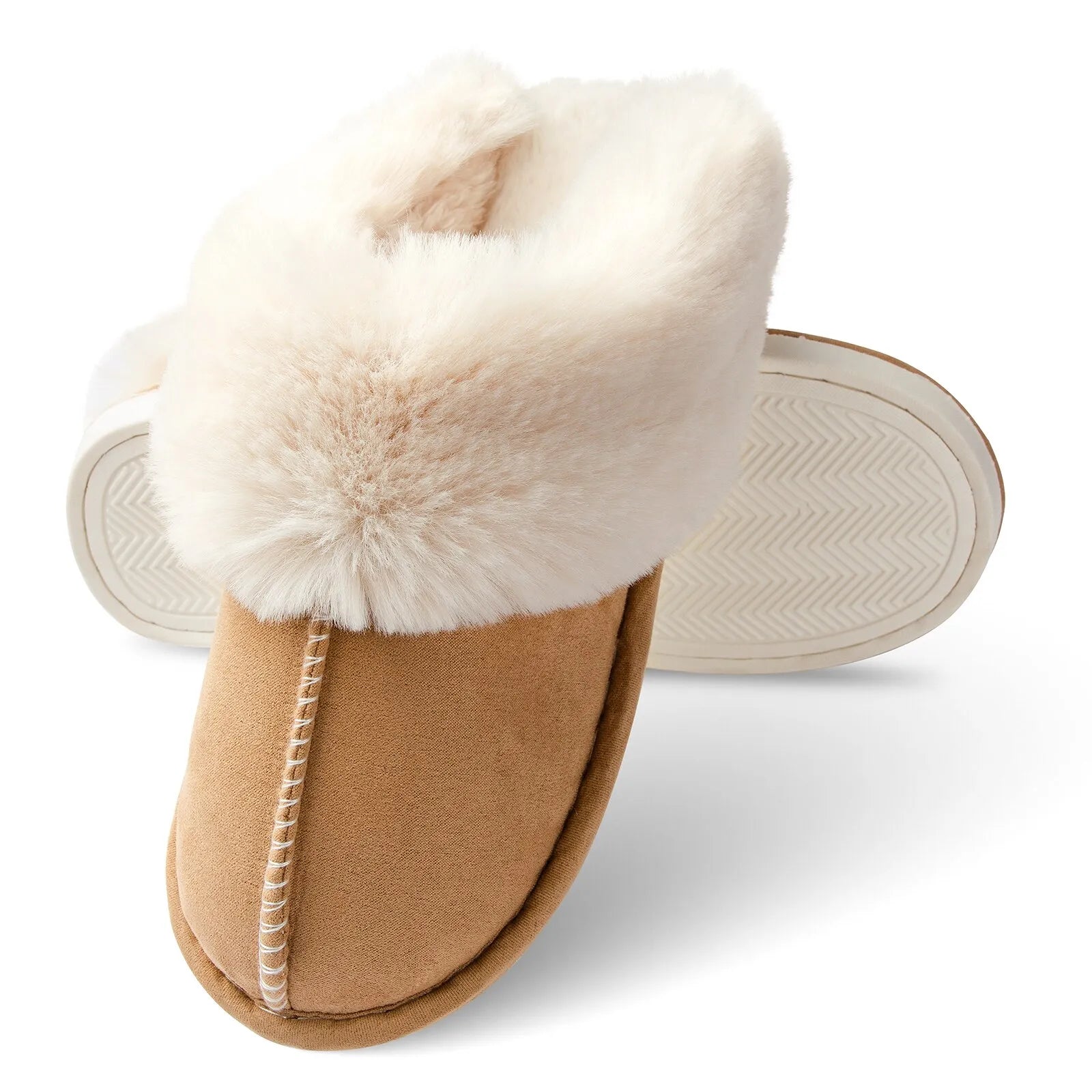 Womens Plush Warm Home Flat Slippers Soft Comfortable Winter Cotton Shoes Indoor Plush Slippers - Bonnie Lassio