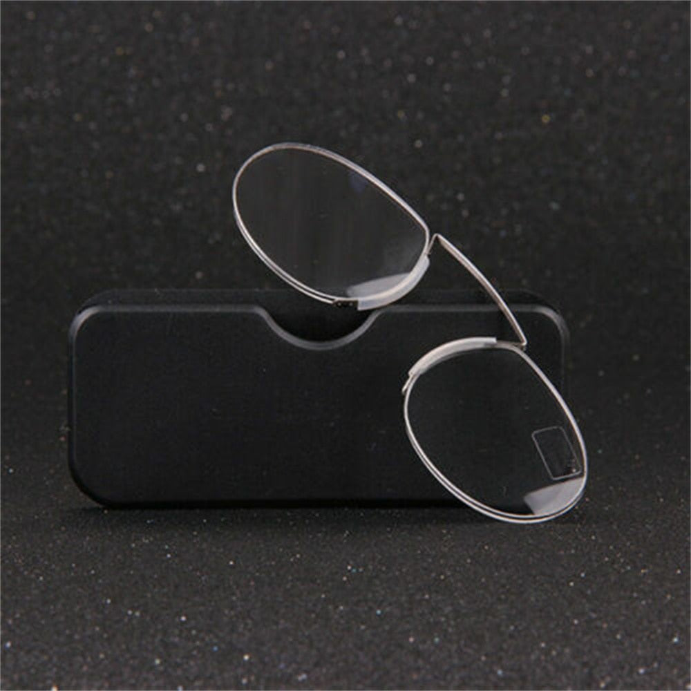 Rimless Nose Clip On Reading Glasses Mini Portable Legless Lazy Glasses Men Women Presbyopic Glasses Magnifying +1.0 - +3.5 - Bonnie Lassio