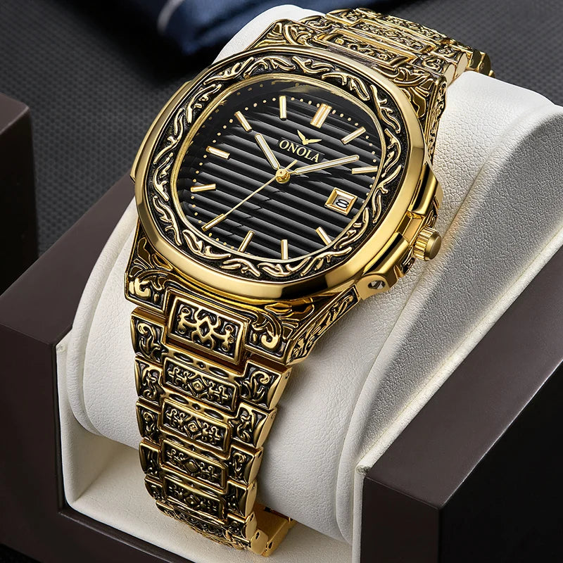 Men Watches Fashion Casual Quartz Wristwatches Antique Style Date