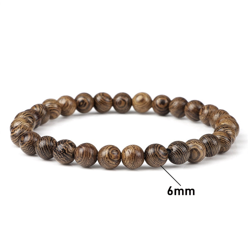 6/8/10/12mm Men Vintage Bracelet Original Wooden Beads Meditation Prayer Buddha Stretch Bracelets&Bangle Women Yoga Jewelry Gift - Bonnie Lassio