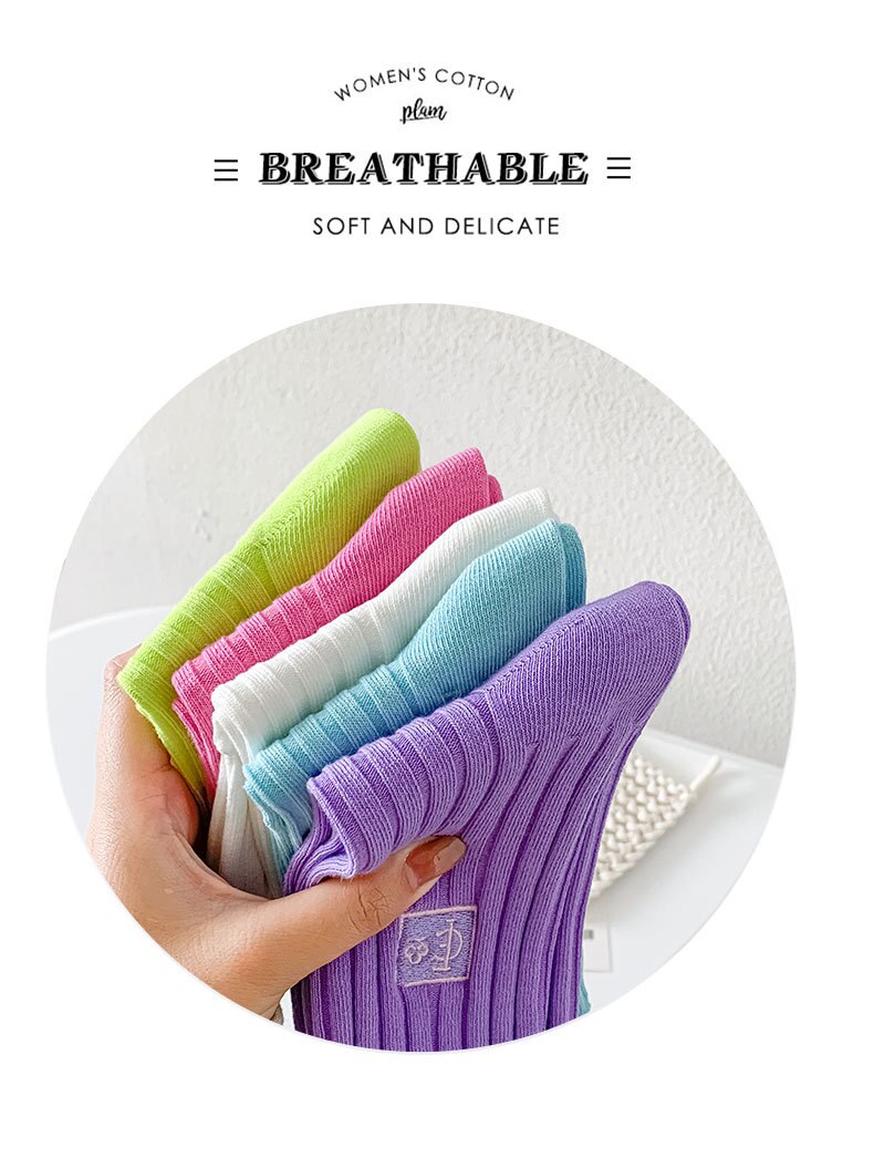 Women's Socks Breathable Cotton Socks Solid Color - Bonnie Lassio