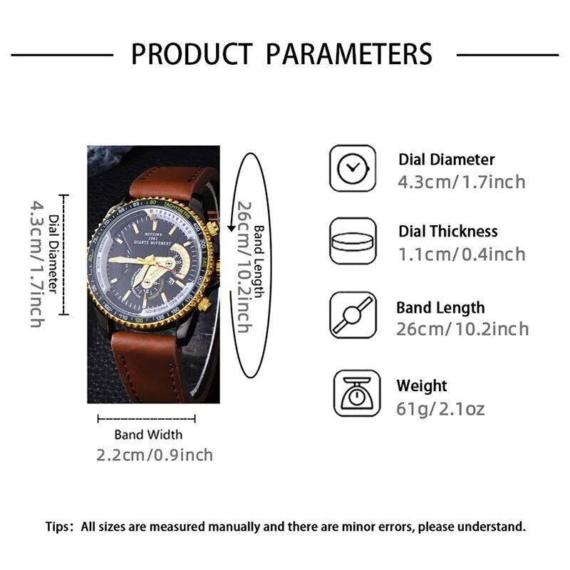 Fashion Mens Calendar Watches Male Business Casual Black Leather Quartz Watch Men Waterproof Wrist Watch - Bonnie Lassio