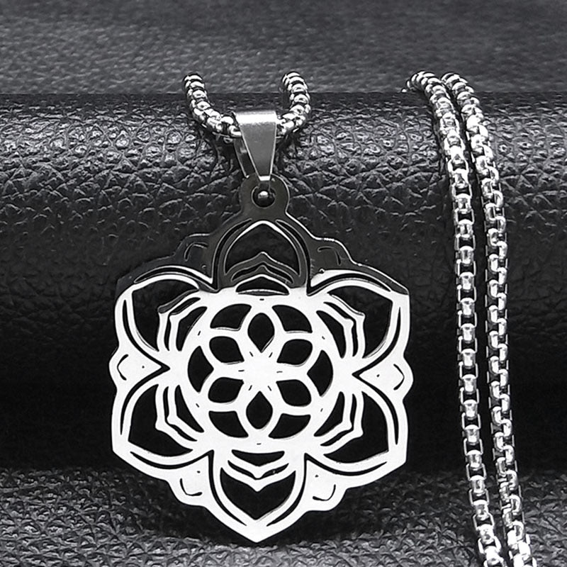 Buddhism Meditation Buddha Yoga Pendant Necklace Stainless Steel Tree of Life Necklace Buddhist Jewelry collares para mujer - Bonnie Lassio