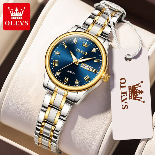 OLEVS Women Wrist Watch Original Watches for Ladies Waterproof Stainless Steel - Bonnie Lassio