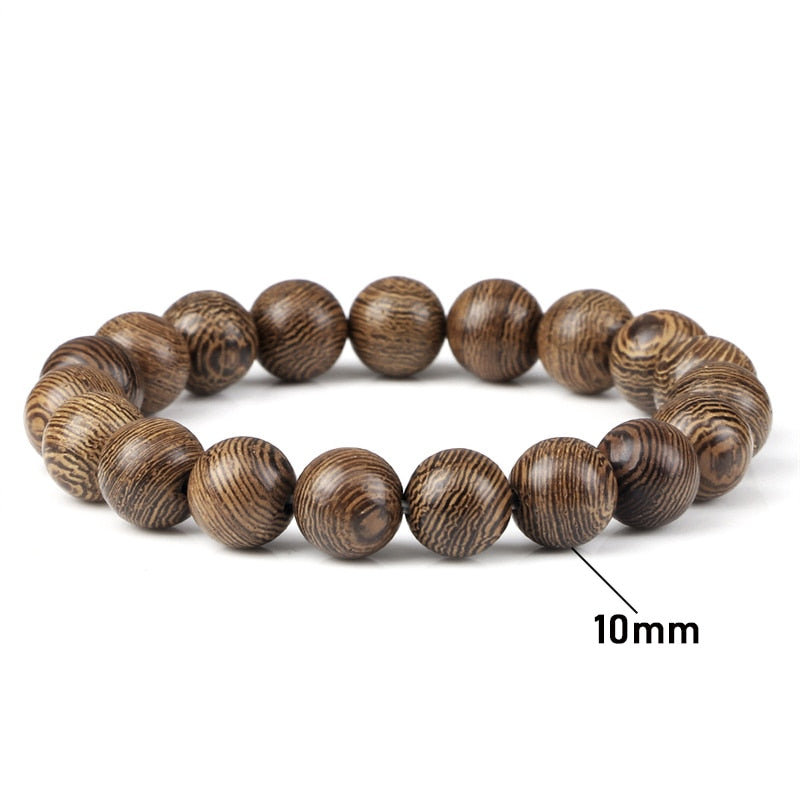 6/8/10/12mm Men Vintage Bracelet Original Wooden Beads Meditation Prayer Buddha Stretch Bracelets&Bangle Women Yoga Jewelry Gift - Bonnie Lassio