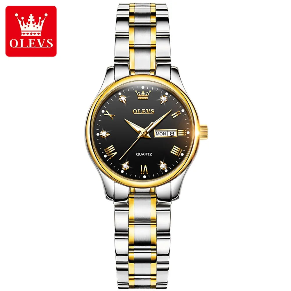 OLEVS Women Wrist Watch Original Watches for Ladies Waterproof Stainless Steel - Bonnie Lassio