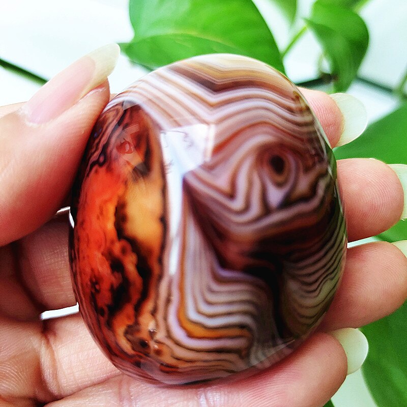 Natural Lace Stone Sardonyx Agate Palm Hand Play Witchcraft Supplies Meditation Spiritual Decor Home Decoration Healing Crystals - Bonnie Lassio