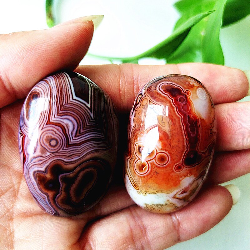 Natural Lace Stone Sardonyx Agate Palm Hand Play Witchcraft Supplies Meditation Spiritual Decor Home Decoration Healing Crystals - Bonnie Lassio