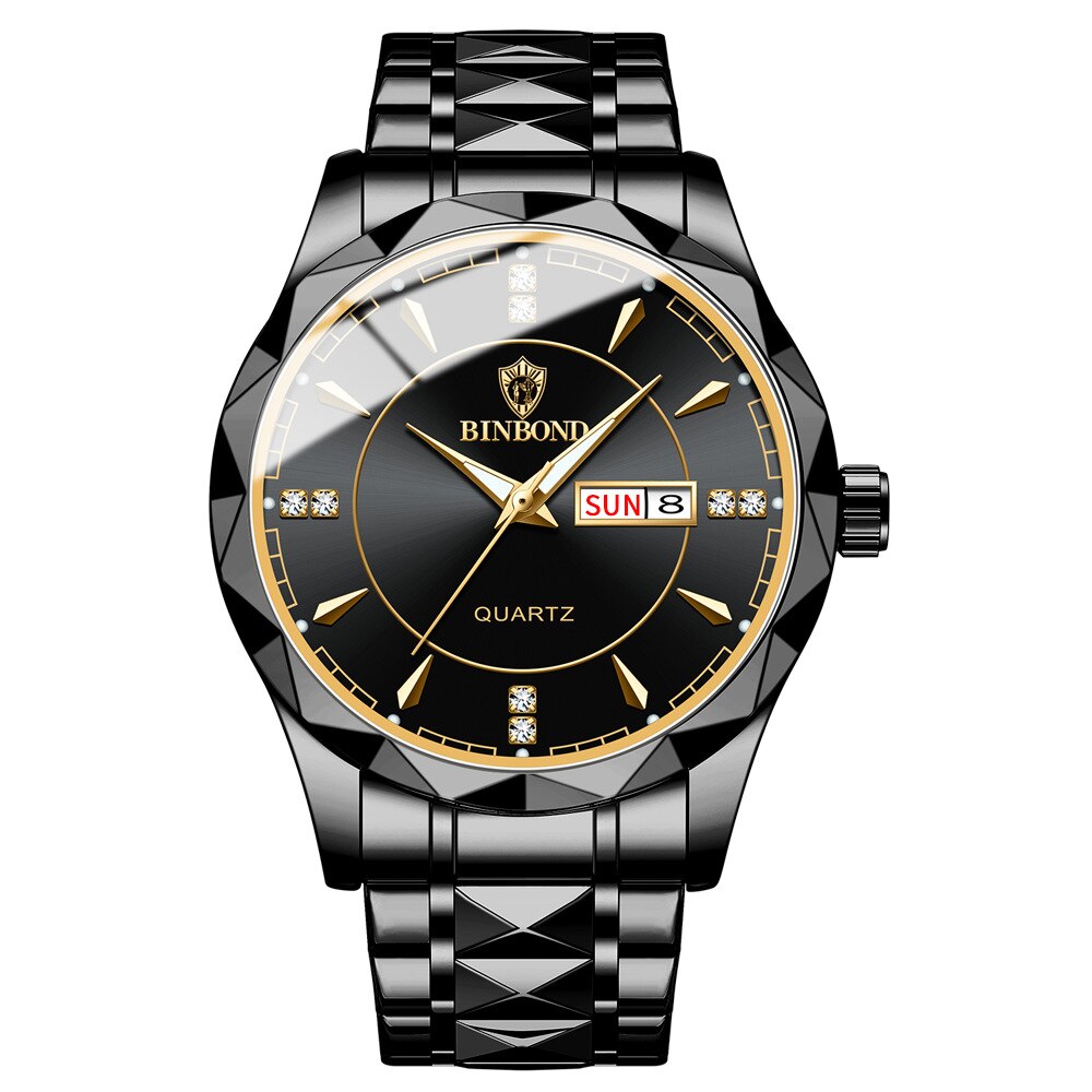 Men Gold Watch Luxury Quartz Mens Business Watches Fashon Day Date Male Clock Stainless Steel Waterproof Relogio Masculino 2023 - Bonnie Lassio