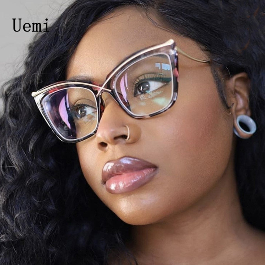 New Fashion Retro Designer Anti Blue Light Women Glasses Metal Cat Eye Frame Brand Quality Trend Clear Reding Computer Eyeglasse - Bonnie Lassio