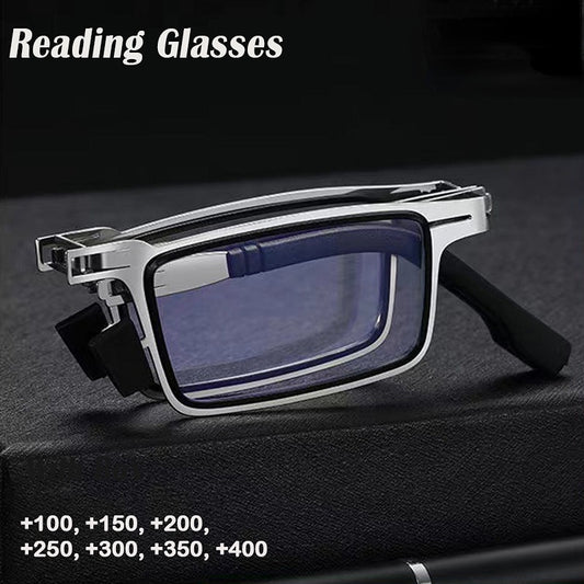 Portable Smart Folding Reading Glasses Blue Light Blocking For Men Metal Round Square Elder Eyeglasses Diopters Presbyopia Gafas - Bonnie Lassio