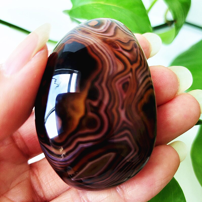 Natural Lace Stone Sardonyx Agate Palm Hand Play Witchcraft Supplies Meditation Spiritual Decor Home Decoration Healing Crystals - Bonnie Lassio