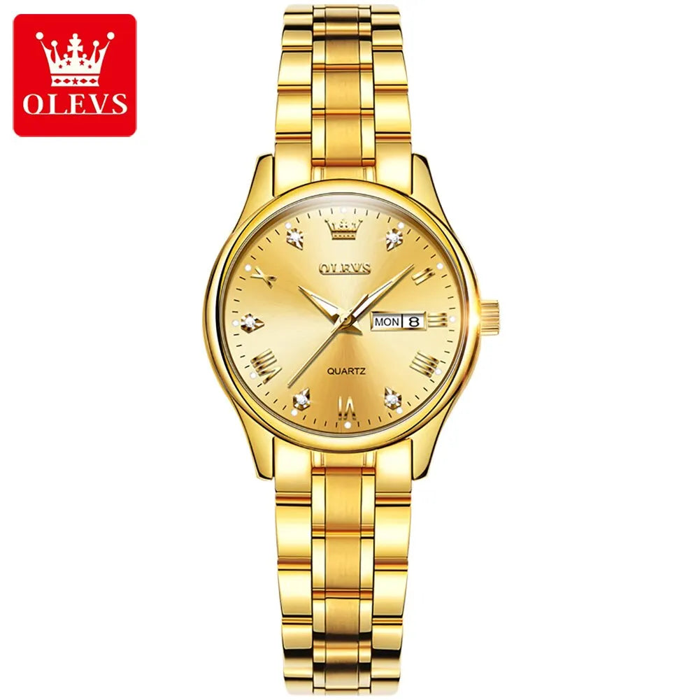 OLEVS Women Wrist Watch Original Watches for Ladies Waterproof Stainless Steel - Bonnie Lassio