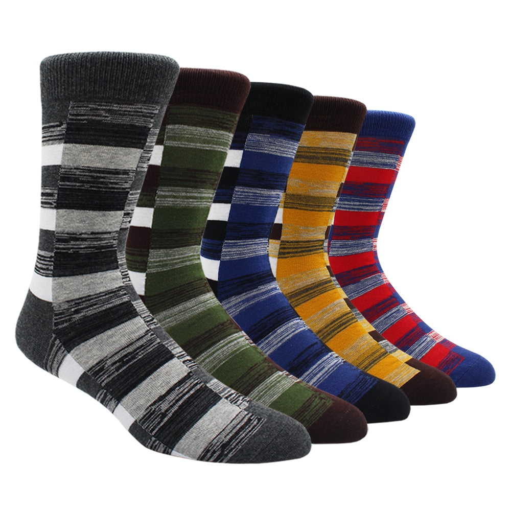 Mens Rainbow Socks Striped Mixed Colours 5 Pairs - Bonnie Lassio