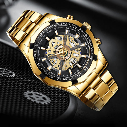 Skeleton Watch For Men Top Brand Luxury Men Watch Fashion Business Sports Hollow Quartz Wristwatches Waterproof Reloj Hombre - Bonnie Lassio