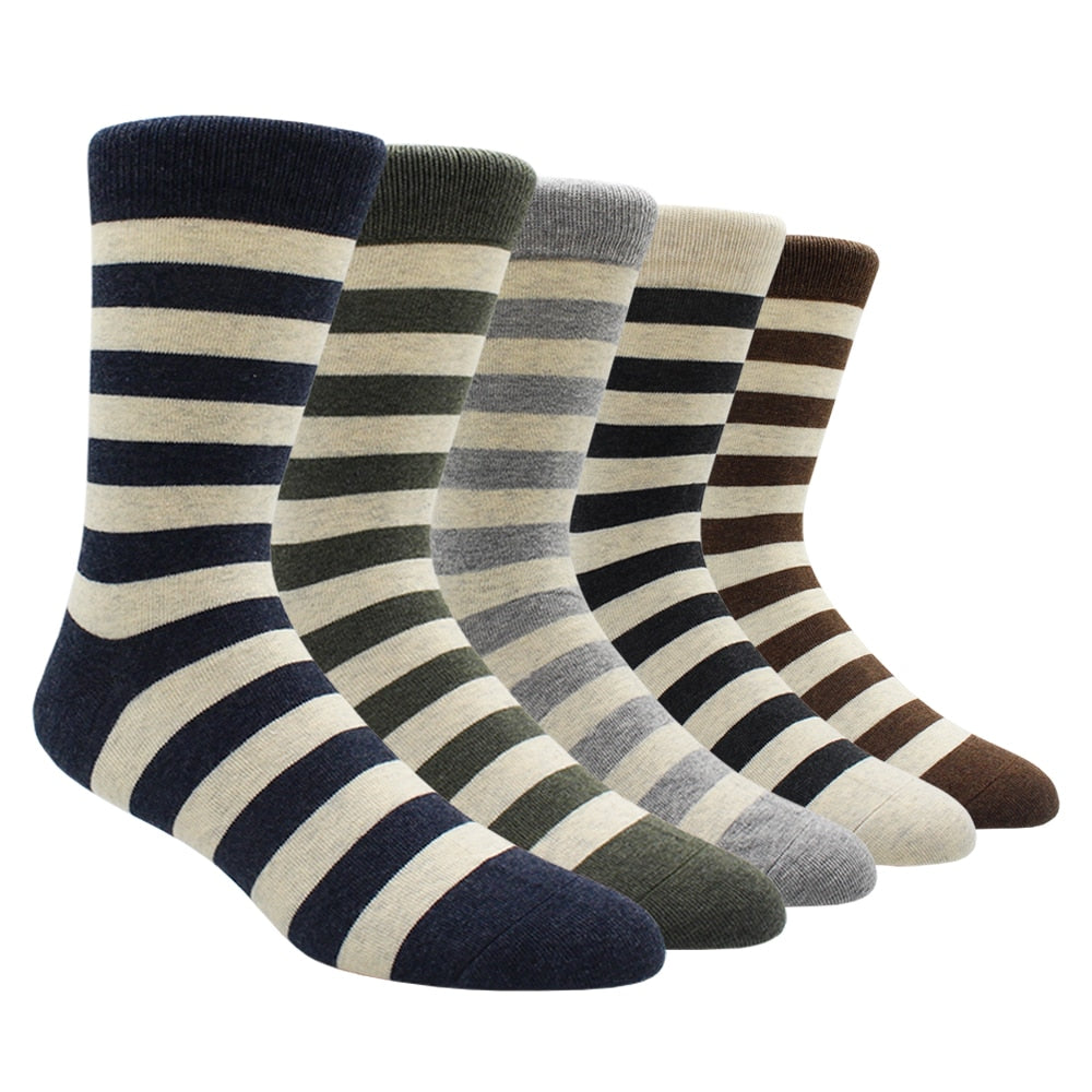 Mens Rainbow Socks Striped Mixed Colours 5 Pairs - Bonnie Lassio