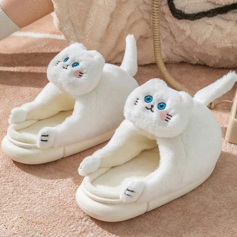 Unisex Plush Slippers Cute Cat Tiger and Non Slip - Bonnie Lassio