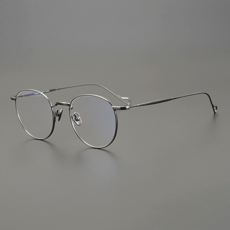 Japanese Handmade Retro Pure Titanium Eyeglasses Men Women Reading Glasses Frame Round Thin Myopia Eyewear Prescription Lens - Bonnie Lassio