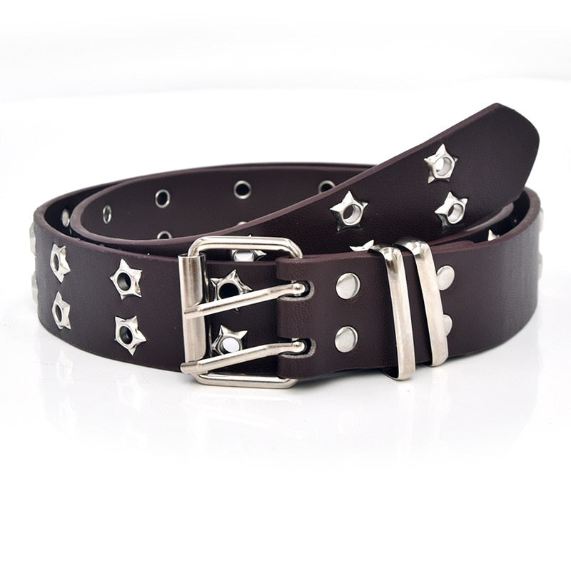 Goth Style Double Pin Buckle Unisex Fashion Casual Puck Style PU Leather - Bonnie Lassio