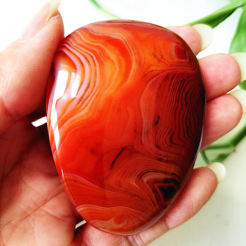 Natural Lace Stone Sardonyx Agate Palm Hand Play Witchcraft Supplies Meditation Spiritual Decor Home Decoration Healing Crystals - Bonnie Lassio