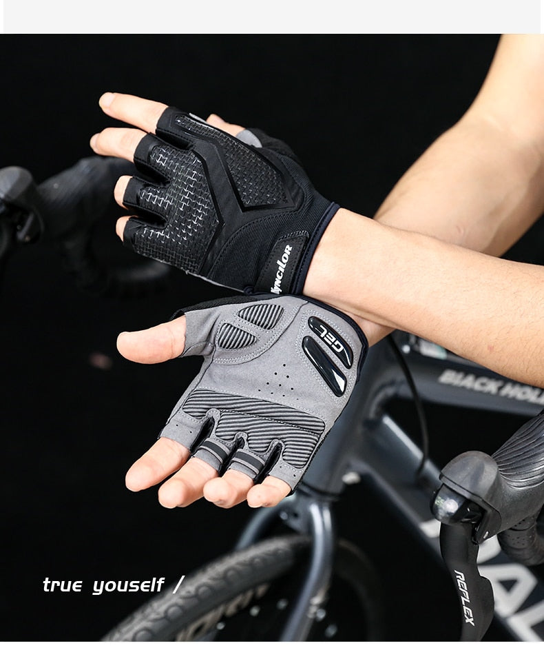 Half-Finger Mens or Womens Cycling Gloves Shock-Absorbing Breathable - Bonnie Lassio