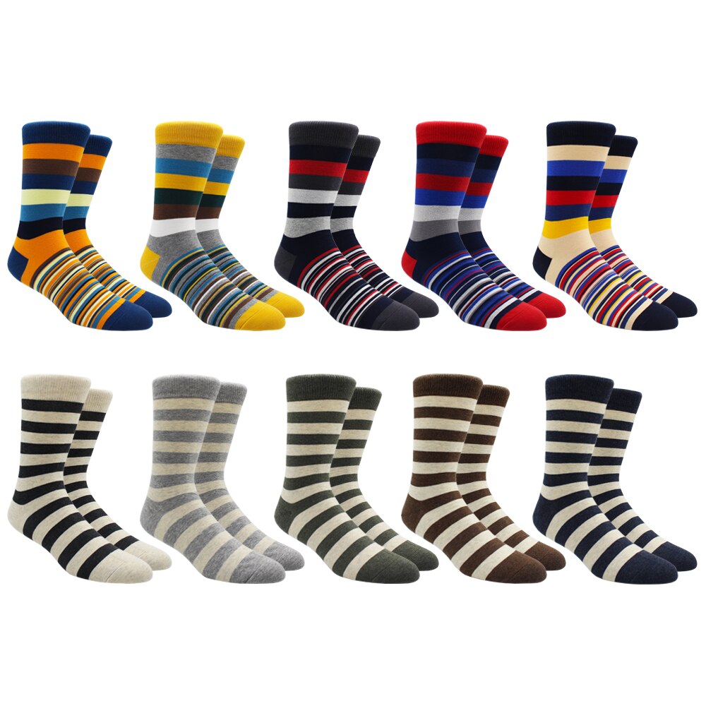 Mens Rainbow Socks Striped Mixed Colours 5 Pairs - Bonnie Lassio