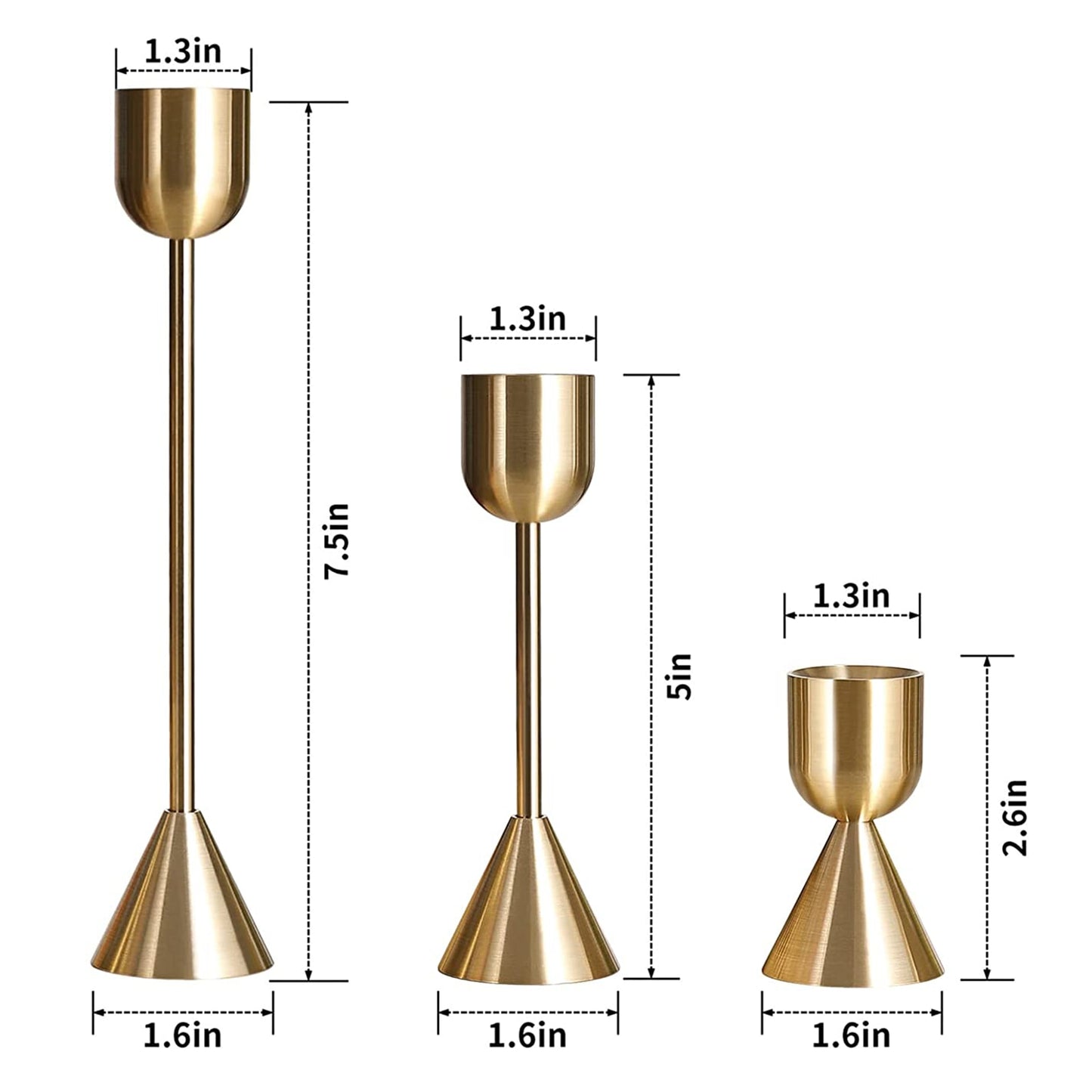 Gold Candle Holder Metal Candlestick for Wedding Room Table Candle Stand Christmas New Year Bar Party Decoration - Bonnie Lassio