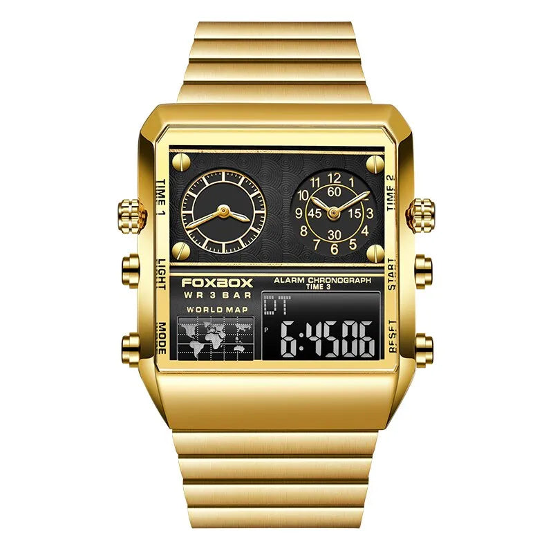 New Creative Square Watch Men Top Brand Luxury Digital Watch Fashion Dual Display - Bonnie Lassio