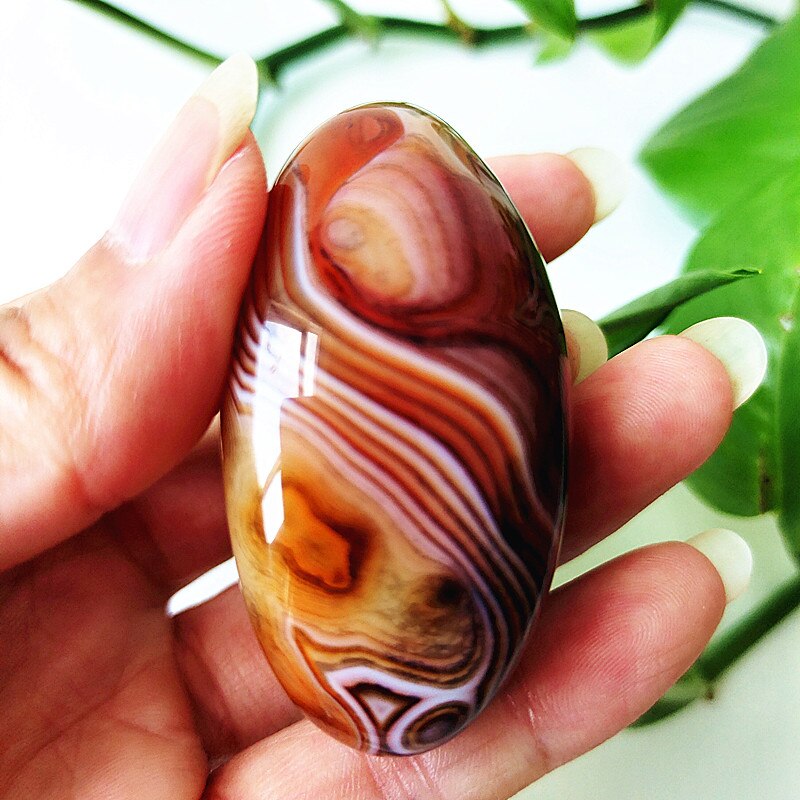 Natural Lace Stone Sardonyx Agate Palm Hand Play Witchcraft Supplies Meditation Spiritual Decor Home Decoration Healing Crystals - Bonnie Lassio