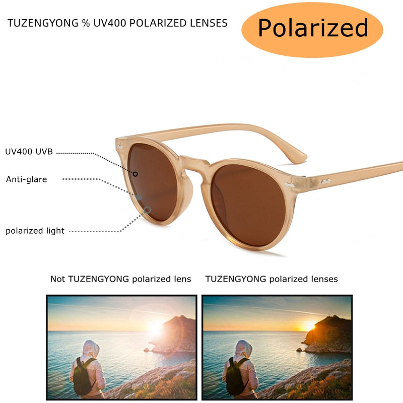 Polarized Sunglasses Women Men Vintage Round Lens UV400 - Bonnie Lassio