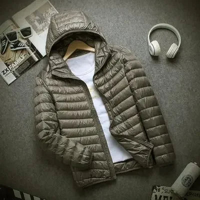 New Brand Autumn Winter Light Down Jacket Men's Fashion Hooded Short Ultra-thin Lightweight Youth Slim Coat Down Jackets 2022 - Bonnie Lassio