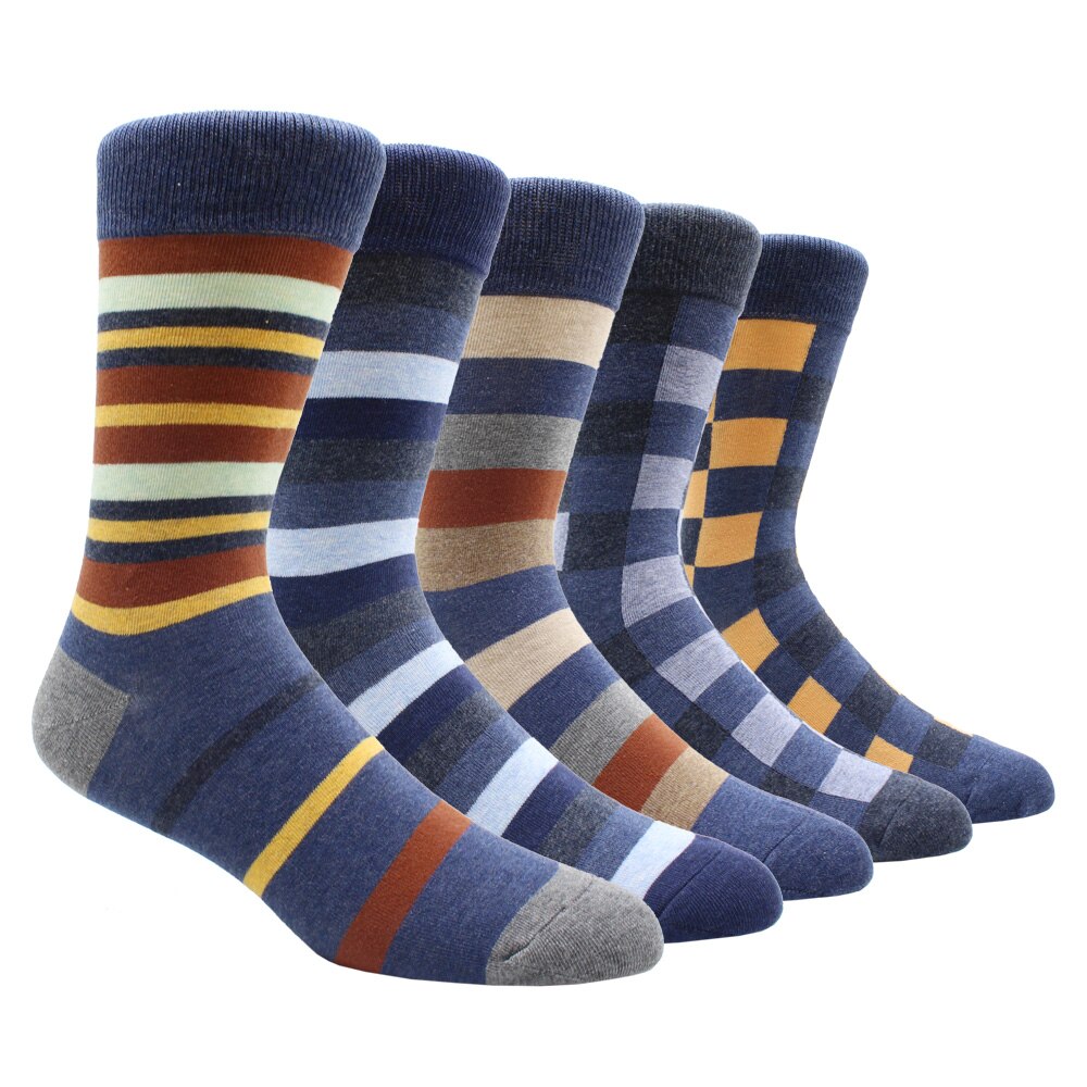 Mens Rainbow Socks Striped Mixed Colours 5 Pairs - Bonnie Lassio