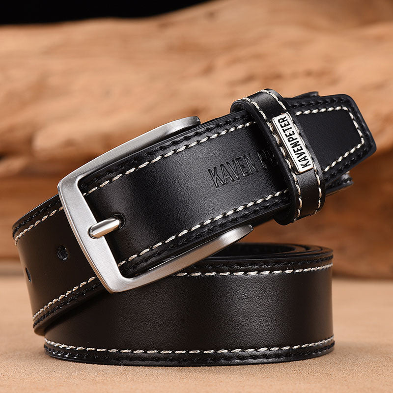 Fashion Men Belts Genuine Leather Luxury Designer Brown Vintage Waist Belt For Jeans Cinturon Cowboy Hombre Dropshipping - Bonnie Lassio