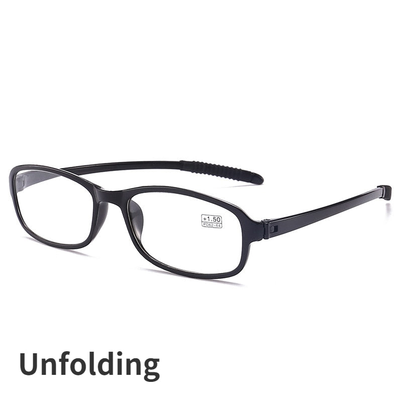 Blue Light Blocking Folding Reading Glasses with Box Ultralight TR Frame Foldable Eyeglasses Men Women Retro Presbyopia Eyewear - Bonnie Lassio