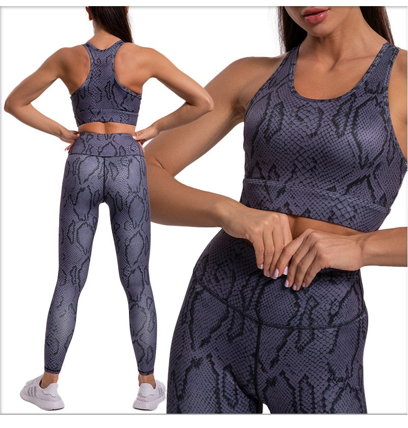 Leopard Print Yoga Set Women Clothing Free Shipping Quick Dry Women's Fitness Pants Sets Woman Outfits Women’s Gym Pants Suit - Bonnie Lassio