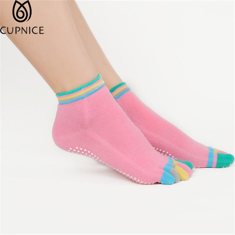 Colourful Womens Yoga Pilates Socks Non-Slips Finger Five toed 🚺 - Bonnie Lassio