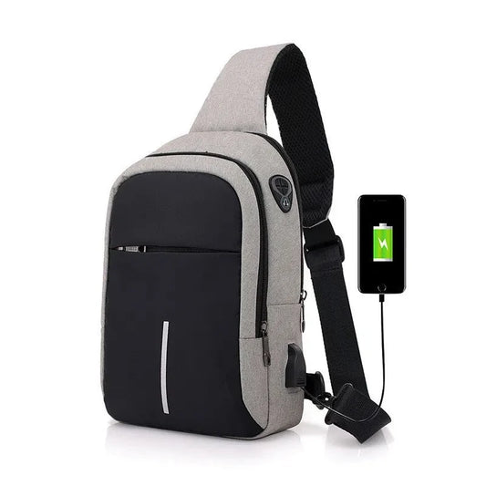 Fengdong small usb charge shoulder bag men messenger bags male waterproof sling chest bag boy travel bagpack men cross body bags - Bonnie Lassio