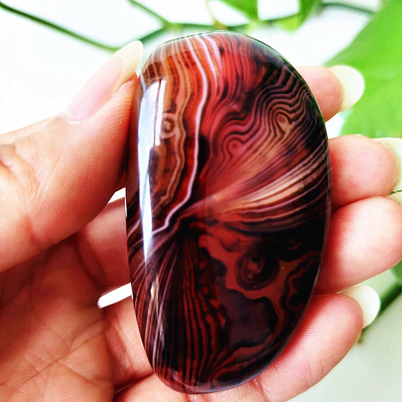 Natural Lace Stone Sardonyx Agate Palm Hand Play Witchcraft Supplies Meditation Spiritual Decor Home Decoration Healing Crystals - Bonnie Lassio